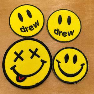 drew笑脸刺绣锁边布贴衣服裤子帽子包包破洞装饰补丁贴可水洗