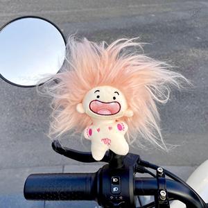 电动摩托车装饰品摆件2023新款棉花娃娃公仔小配件自行车车载汽车