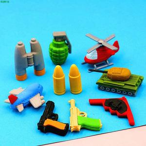 战斗机橡皮擦卡通创意男生宇宙飞船火箭吃鸡坦克象皮汽车拼装玩具
