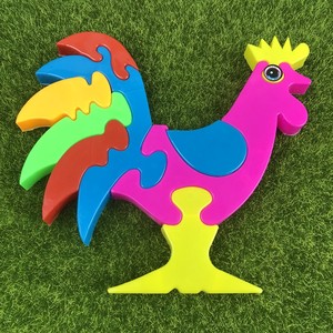 大公鸡拼版拼图幼儿园宝宝早教儿童益智动物组装拼插积木模型玩具