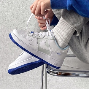 nike耐克女鞋air force 1白蓝双钩空军一号af1休闲板鞋fb1844-111