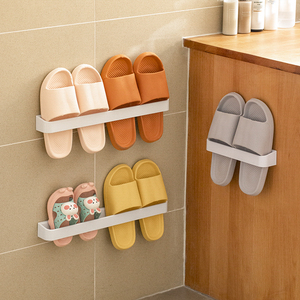 浴室免打孔拖鞋架卫生间置物架鞋子收纳挂架门上壁挂沥水多功能架
