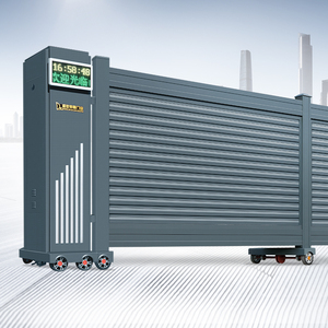 厂家铝合金电动伸缩门工厂门口单位工地学校无轨自动收缩推拉大门