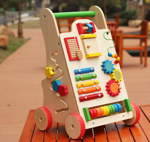 外贸出口多功能学步车 儿童木制学步手推车助步车玩具