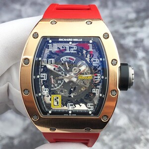 二手正品理查德米勒rm030镂空18k玫瑰金酒桶型动储显示机械手表男