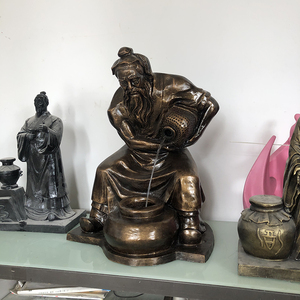 酒祖杜康仪狄像门口酒文化玻璃钢仿铜人物雕塑卖酒桌摆酒神小摆件