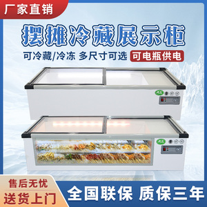 摆摊冰柜三轮车冷藏保鲜展示柜烧烤串串熟食点菜柜台式移动小冰箱