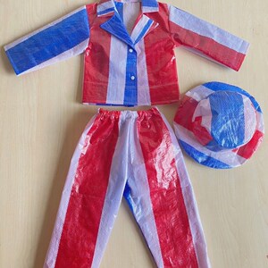 手工环保走秀衣服废物利用儿童diy材料制作表演衣服时装秀男孩