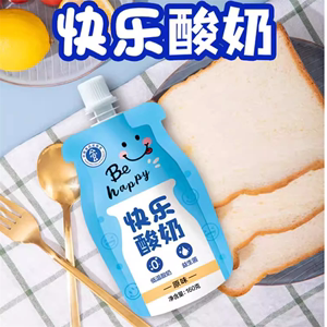 三剑客快乐酸奶0添加原味酸奶高蛋白学生营养早餐奶160gX24袋包邮