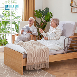 世道电动床老人智能床带护栏多功能中老年单人居家养老卧室床木质