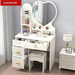 镜子带灯小户型卧室梳妆柜网红轻奢简易化妆桌经济型多功能化妆台