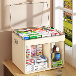 药箱家庭装大容量医药箱家用药品收纳盒多层分类特大号药盒急救箱