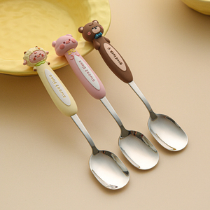 儿童卡通316不锈钢勺饭勺调羹高颜值餐具精致可爱汤勺餐勺汤匙