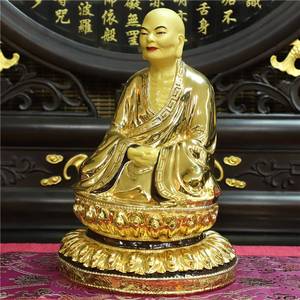 台湾盛凡纯铜鎏金六祖慧能大师佛像六祖慧能佛像供奉摆件