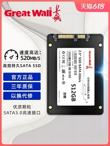 长城GW600 ssd固态硬盘500g笔记本1000G台式电脑sata3.0接口2.5寸