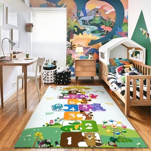 卡通跳房子地毯可爱儿童卧室满铺爬行地垫大面积床边婴儿防摔地垫