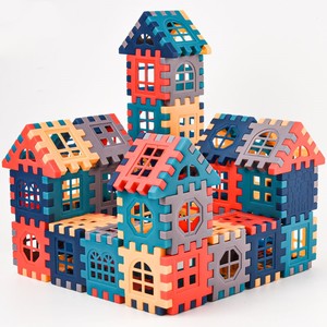 儿童搭房子积木拼装益智拼图玩具大颗粒房子动脑模型幼儿园男女孩