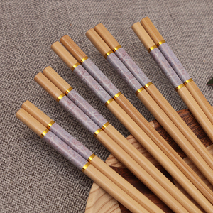 健康楠竹筷子家用5-10双装成人长防霉一人一筷防滑 家人竹木筷子