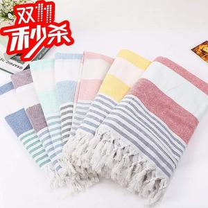 纯棉流苏沙滩披巾铺巾野餐坐巾Turkish beach  bath cotton towel