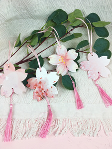 植树节心愿卡樱花许愿卡带挂绳户外祈福挂件手写幼儿园学生祝福墙