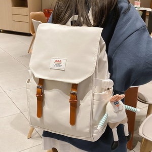 法国MKPREF小众通勤笔记本双肩包女大学生书包可放15.6寸电脑背包