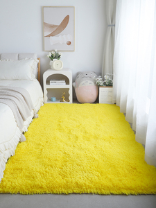 纯黄色地毯卧室地垫床边装饰明黄色美术皇帝黄色客厅拍照背景满铺