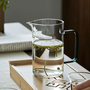 耐热玻璃公道杯茶漏一体茶具高档漏网月牙泡茶杯网红茶海茶水分离