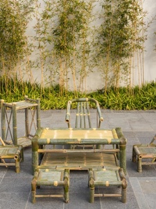 竹椅子靠背椅竹子小茶几老式竹编藤椅子家用阳台竹茶桌竹桌茶台