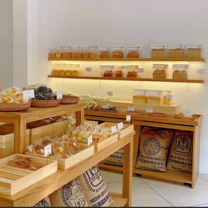 日式面包柜糕点展示柜开放式中岛柜蛋糕店中岛柜烘焙模型展示架