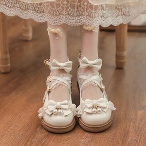 女童鞋子洛丽塔公主萝莉lo儿童白色小皮鞋lolita女孩2023新款秋款