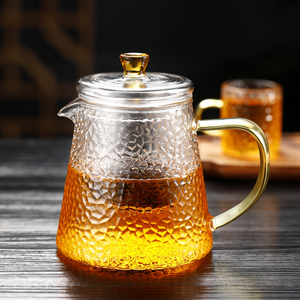 茶壶家用锤纹煮茶壶花茶过滤功夫茶具套装全玻璃耐高温冲茶泡茶壶