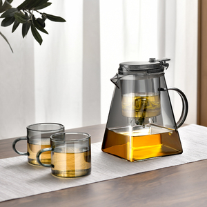 泡茶壶飘逸杯2024新款家用耐热玻璃一键按压茶水分离茶具套装茶杯