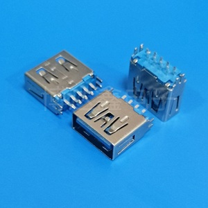 博达鑫电子USB-3.0-AF母座9P夹板0.8平口A母超短体L=11.5mm连接器