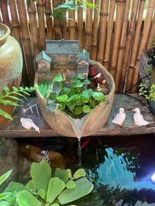 微景观流水古法鱼缸水循环造景庭院水培水景过滤器打氧养鱼生态缸