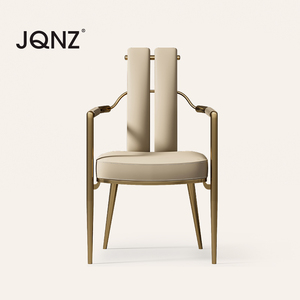 JQNZ轻奢真皮餐椅网红靠背客人椅现代简约客厅别墅茶室设计师椅子