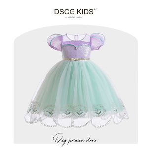 女童连衣裙新款紫色苏菲亚迪士尼COS装扮夏天儿童生日礼服公主裙
