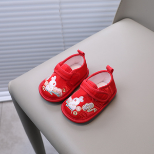 婴儿布鞋6到12个月宝宝学步鞋手工软底防滑鞋子公主鞋1-2岁汉服鞋