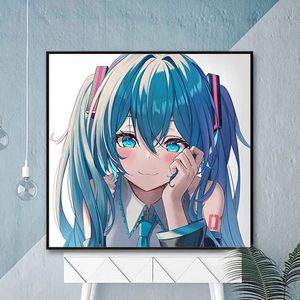 初音未来diy钻石贴画miku公主殿下二次元动漫少女手工钻石画圆钻