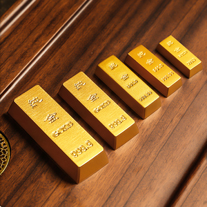 仿真金条实心假金砖金块纯铜仿黄铜摆件银行镀金样品中国黄金道具