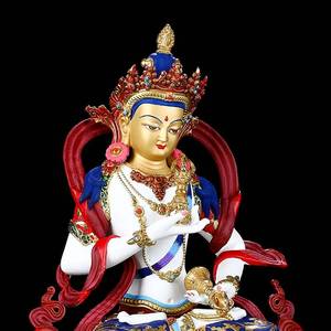神佛像摆件金刚萨埵佛像纯铜西藏传密宗精工彩绘居家供奉佛堂家用