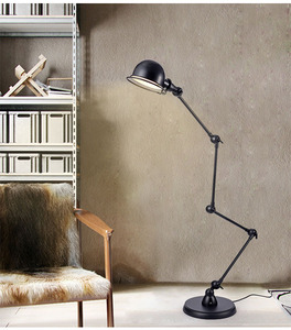 北欧欧式简约创意复古工业卧室客厅书房机械手臂四节落地灯