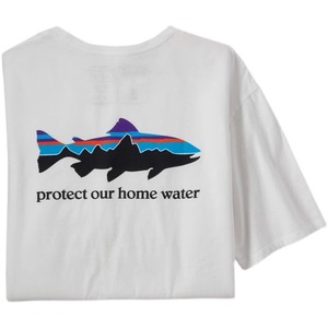 Patagonia巴塔哥尼亚男女装夏季飞鱼鲸鱼印花户外休闲圆领短袖T恤