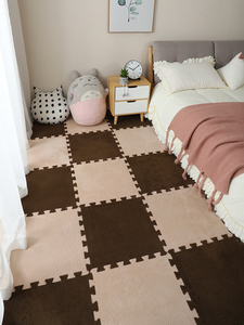 50厘米绒面拼接地毯大块拼接地垫可水洗加绒加厚爬爬垫卧室家用