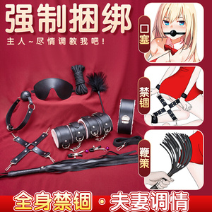 sm性道具情趣女用品玩具套装调教工具用具捆绑分腿器刑奴乳夹口球