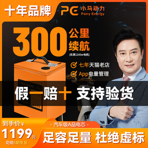 小马动力电动车电池48v60v72v外卖专用大容量三元锂二轮车电瓶