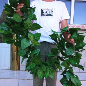 仿真植物绿萝树叶子装饰塑料管道吊顶假花藤蔓条爬藤葡萄扶手楼梯