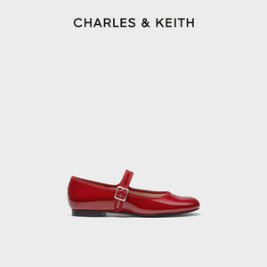 CHARLES＆KEITH春夏女鞋CK1-71720047红色漆皮玛丽珍鞋小皮鞋