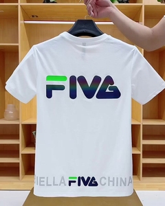 菲乐FlLA旗舰店反光字母印花短袖男T恤夏季男装时尚潮牌半袖上衣