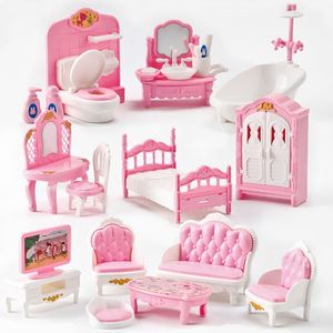 娃娃屋室内模型小家具客厅沙发电视柜套装小孩过家家仿真模型玩具
