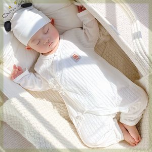 新生儿衣服纯棉初生婴儿连体衣夏季空调服薄款0到3个月刚出生
